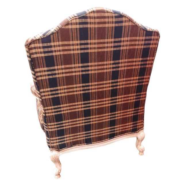 Wood Experience Timeless Comfort With the Highland House French Country Bergère Chair and Ottoman Set. 1970s For Sale - Image 7 of 12