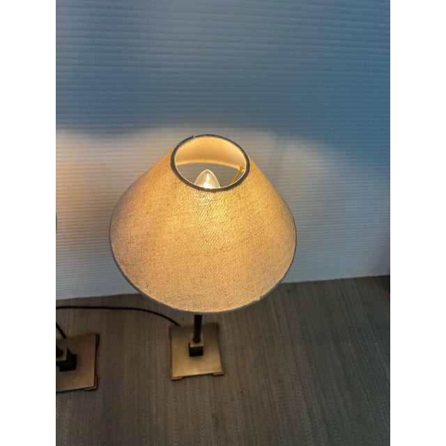 Ian K. Fowler for Restoration Hardware Utilitaire Bronze Table Lamps, Pair For Sale - Image 9 of 12