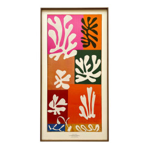 Henri Matisse Vintage 1989 Modernist Lithograph Print Framed Museum Poster " Snow Flowers " 1951