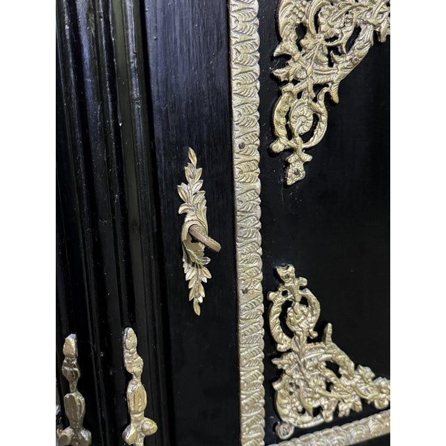 Black Napoleon III Boulle Furniture in Lacquered Wood, 1960s For Sale - Image 8 of 11