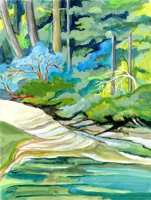 Plein Aire Landscape Original Painting, Sandbar 1, Acrylic Study