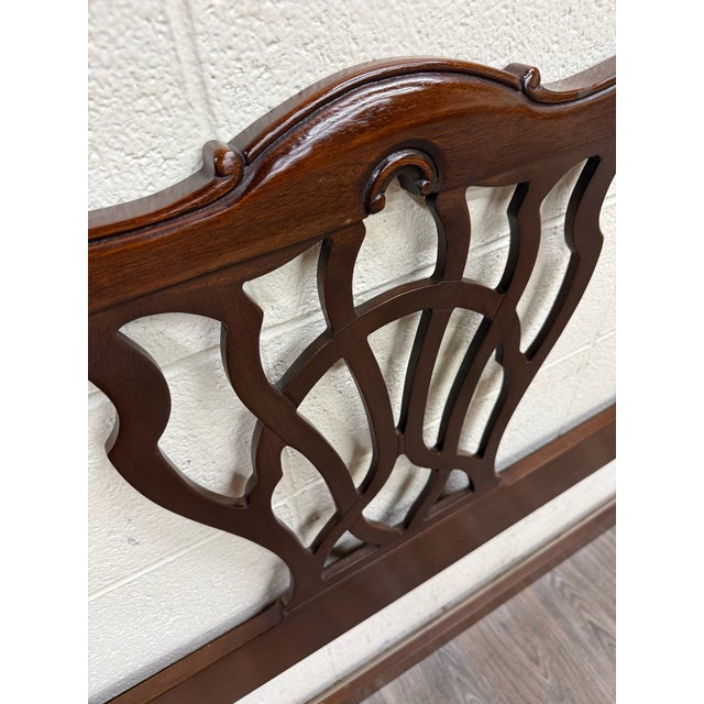 Chippendale Vintage Queen Size Drexel Heritage 18th Century Classics Headboard For Sale - Image 3 of 11