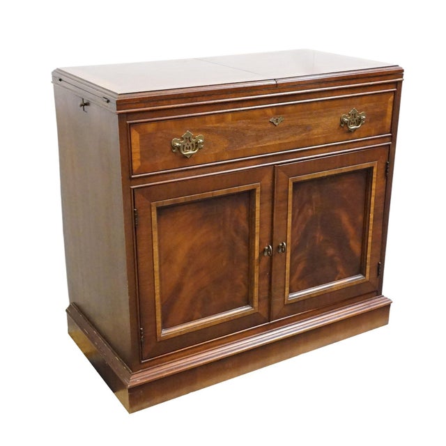 Dixie Dixie Furniture Banded Mahogany Traditional Style 68" Flip-Top Server Buffet 549-861 For Sale - Image 4 of 18