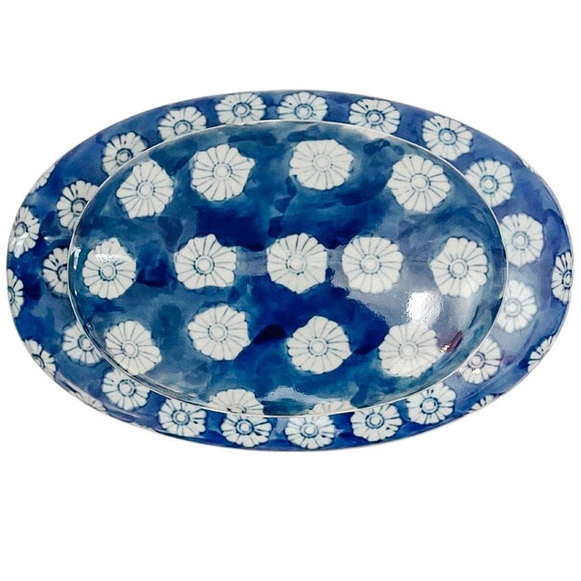 Vintage Chinese Blue Willow Porcelain Large Tea Caddy For Sale In San Diego - Image 6 of 8