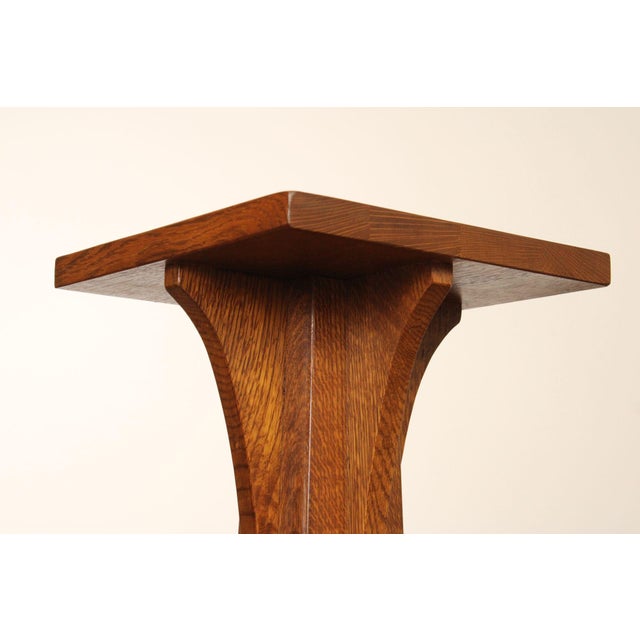 Wood Stickley Mission Collection Oak Pedestal For Sale - Image 7 of 12