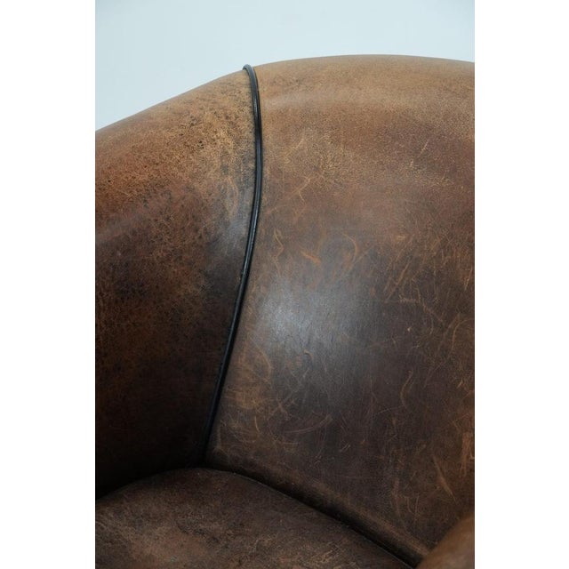 Vintage Club Chair in Sheepskin Leather For Sale - Image 12 of 14