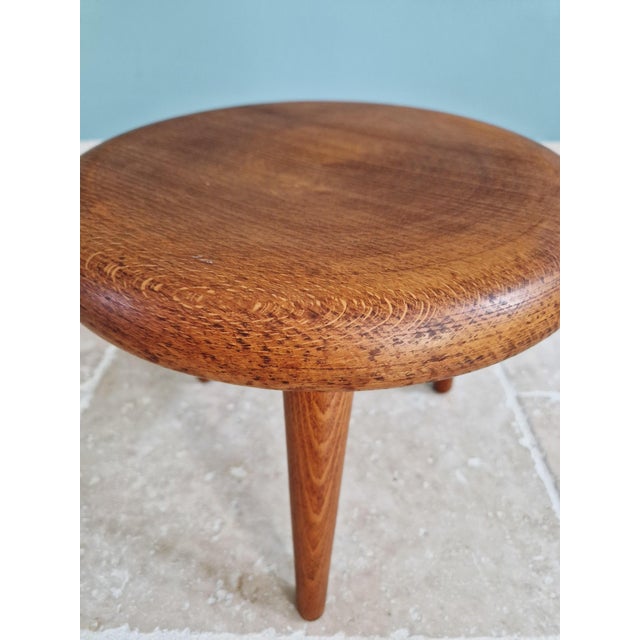 Mid-Century Modern Modernist Tripod Stool in Wood, 1950s For Sale - Image 3 of 12