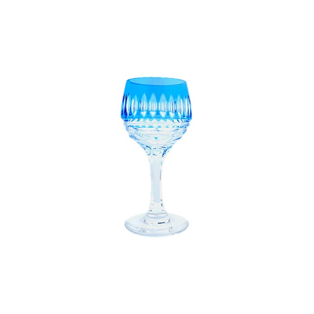 1980s Italian Colored Cut Crystal Liqueur Glasses from Artigianato Italiano, 1980s, Set of 6 For Sale - Image 5 of 12