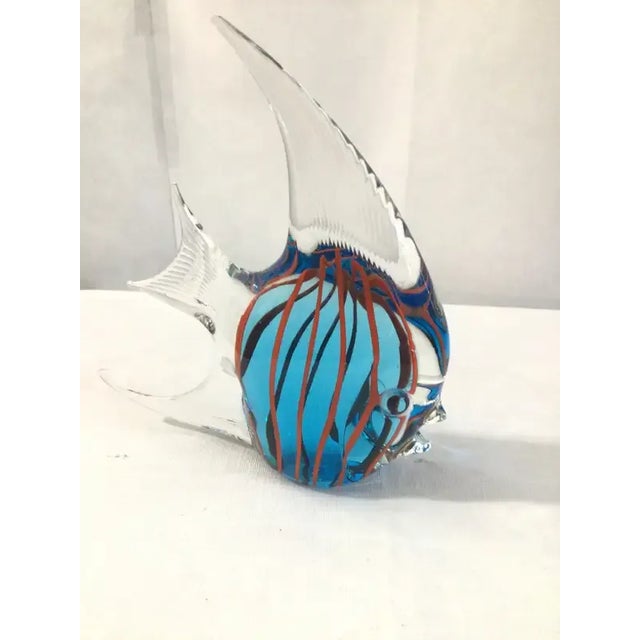 1960s Murano Style Colorful Art Glass Angel Fish For Sale - Image 4 of 11
