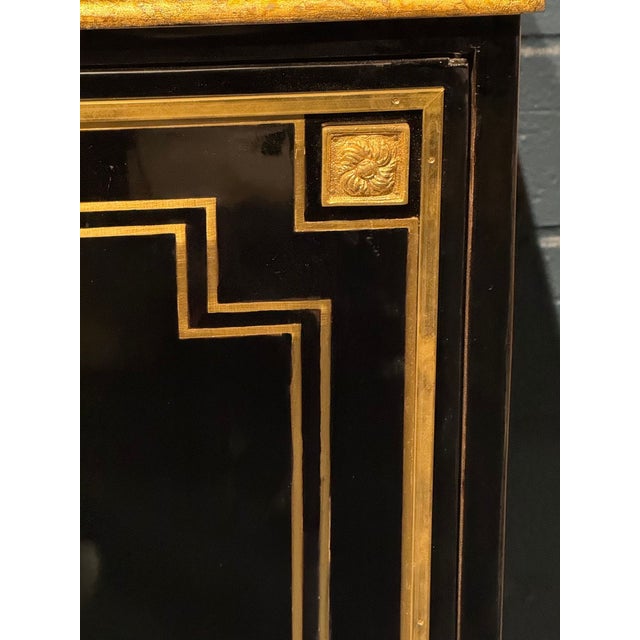 French Napoleon III Style Black Side Cabinet For Sale - Image 4 of 10