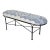 Custom Blue & White Chinoiserie Upholstered Bench With Black Iron Base For Sale