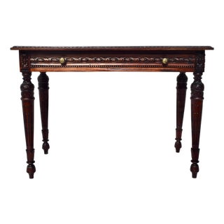 French Louis XVI Style Mahogany Carved Desk For Sale