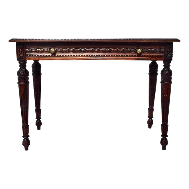 French Louis XVI Style Mahogany Carved Desk For Sale