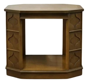 Bassett Furniture Solid Pecan Spanish Mediterranean Style 27" Tiered Accent End Table 682-19-677