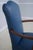 Eagle Carved Arm Blue Leather Armchair For Sale - Image 14 of 18