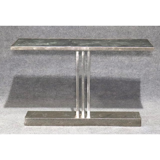 Modern Marble and Metal Console Table For Sale - Image 3 of 8