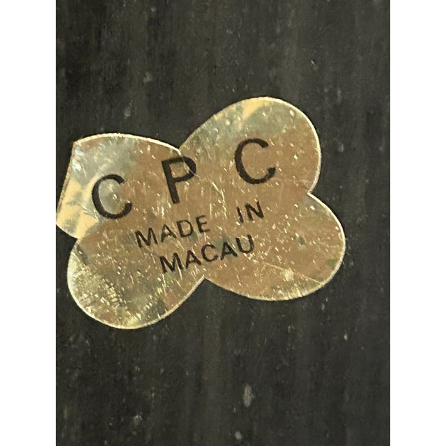 Black Mid-20th Century Chinoiserie Black Lacquer Hand-Painted Wall Mirror For Sale - Image 8 of 8
