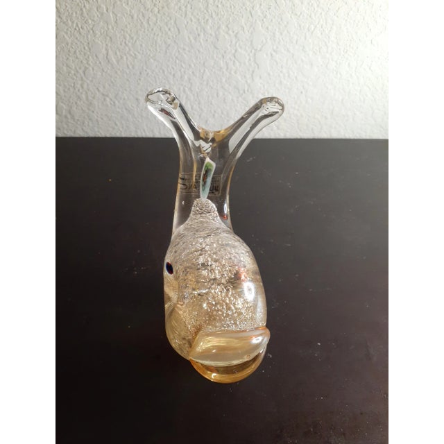 Vintage Murano Italy Hold Aventurine Yellow Glass Fish Figurine For Sale In Dallas - Image 6 of 8