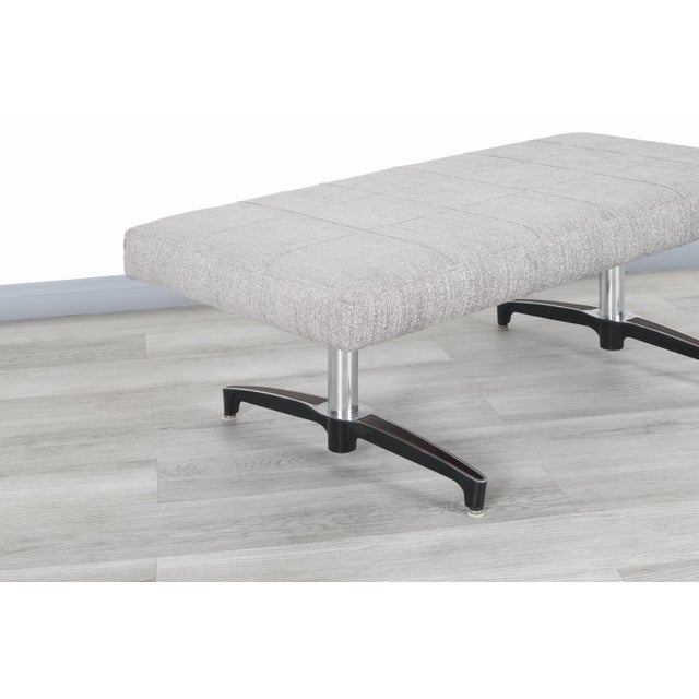 1970s Mid-Century Modern Chrome Bench With Rosewood Inlay, 1970s For Sale - Image 5 of 10