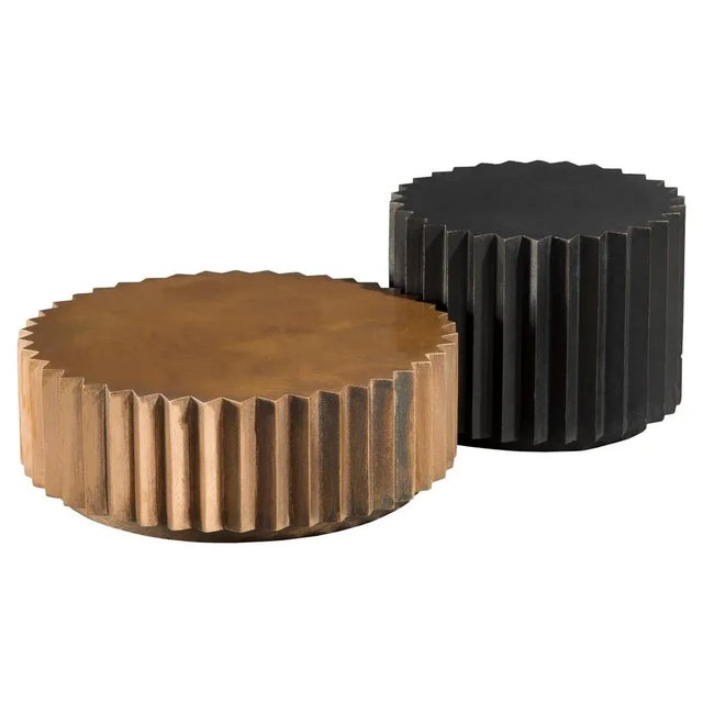 Metal Doris Bronze Coffee Tables by Fred and Juul, Set of 2 For Sale - Image 7 of 7
