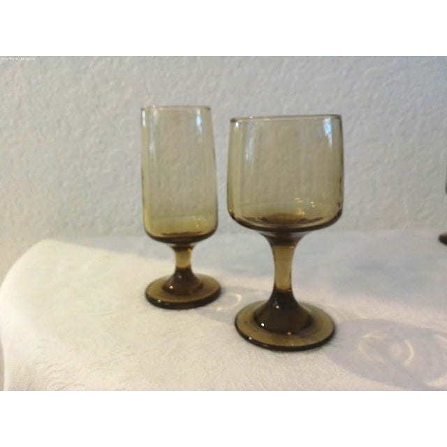 Modern 1970s Libbey Tawny-Smoke Cocktail Glasses, Set of 8 For Sale - Image 3 of 4