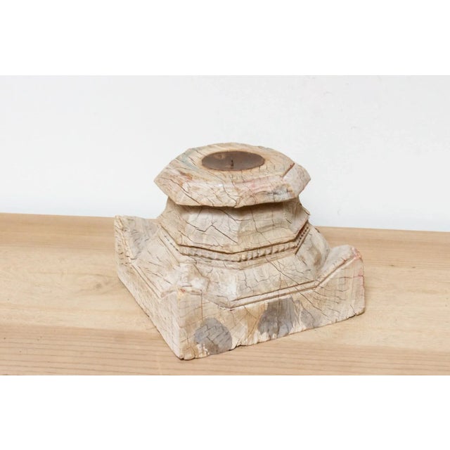 19th Century Kai Indo-French Wood Candle Holder For Sale - Image 5 of 7