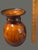 Late 20th Century Vintage Drip Glazed Pottery Orange Brown Tone Vase For Sale - Image 5 of 8