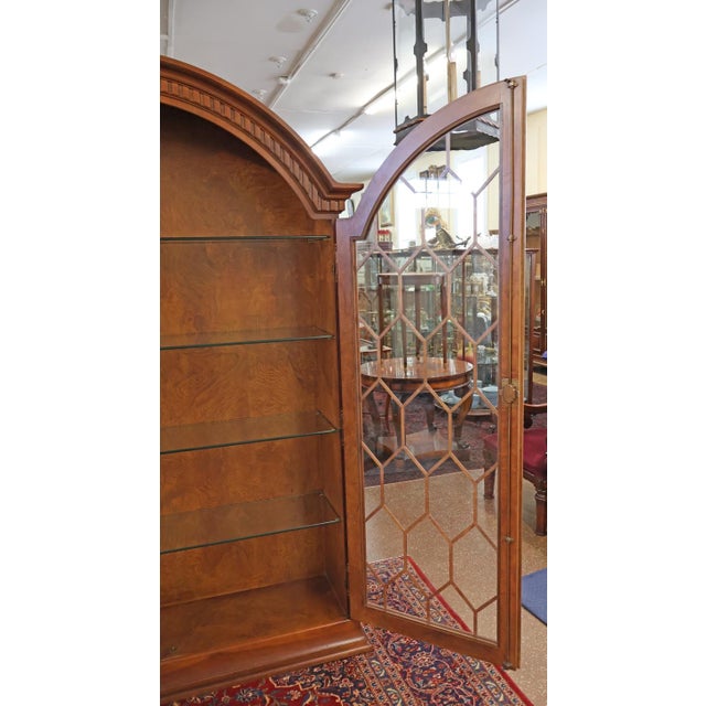 1990s Italian Made Burl Wood China Display Cabinet Attributed to Giemme For Sale - Image 12 of 16