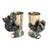 This pair of 19th century Russian silver vodka cups features sculptural full‑bodied bears climbing the tapered cylindrical...