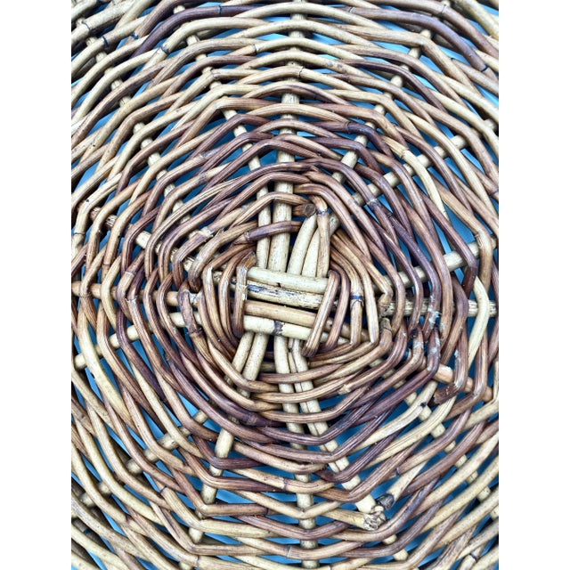 Large Vintage Woven Basket Tray For Sale In New York - Image 6 of 7