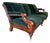 1990s Ralph Lauren American Oversized Velvet Green Upholstered Sofa With Scroll Wood Arms For Sale