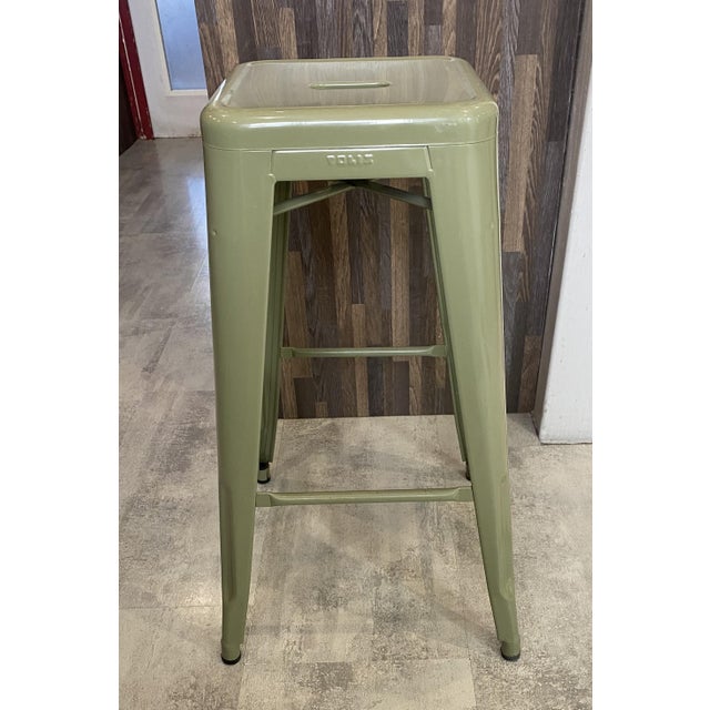 Industrial Olive Green H75 Stackable Bar Stool by Xavier Pauchard for Tolix, 1950s For Sale - Image 16 of 16
