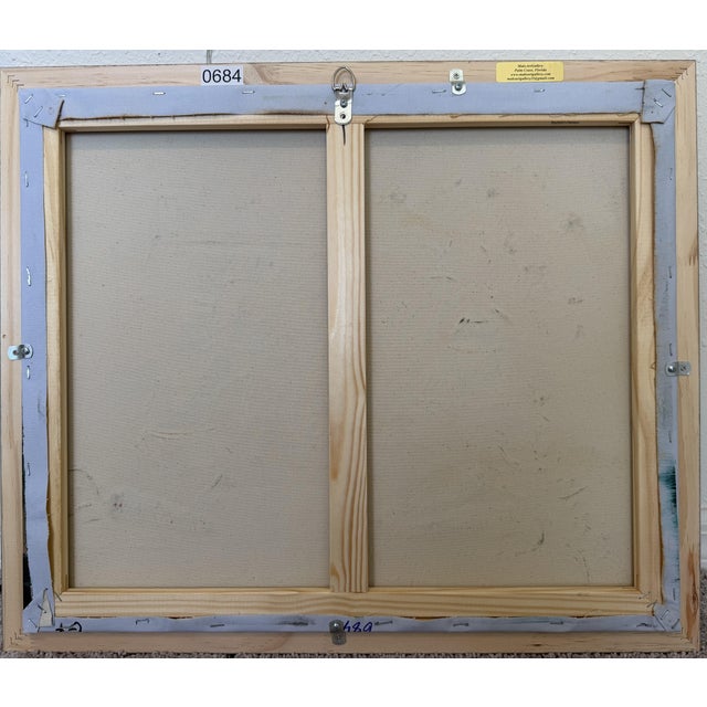 Realism Late 20th Century Textured Signed Oil Painting Still Life, Folk Art Pottery Corn Adobe Scene Art For Sale - Image 3 of 10