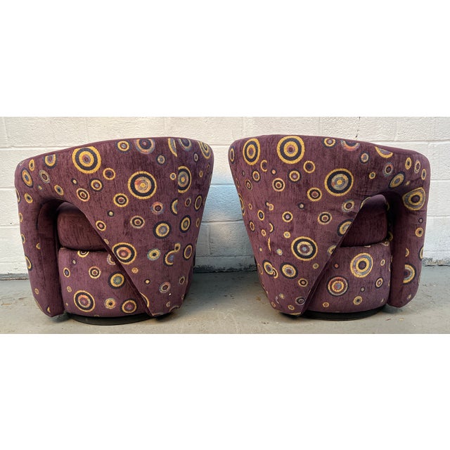 Late 20th Century Unique Swiveling Lounge Chairs by Weiman For Sale - Image 10 of 12