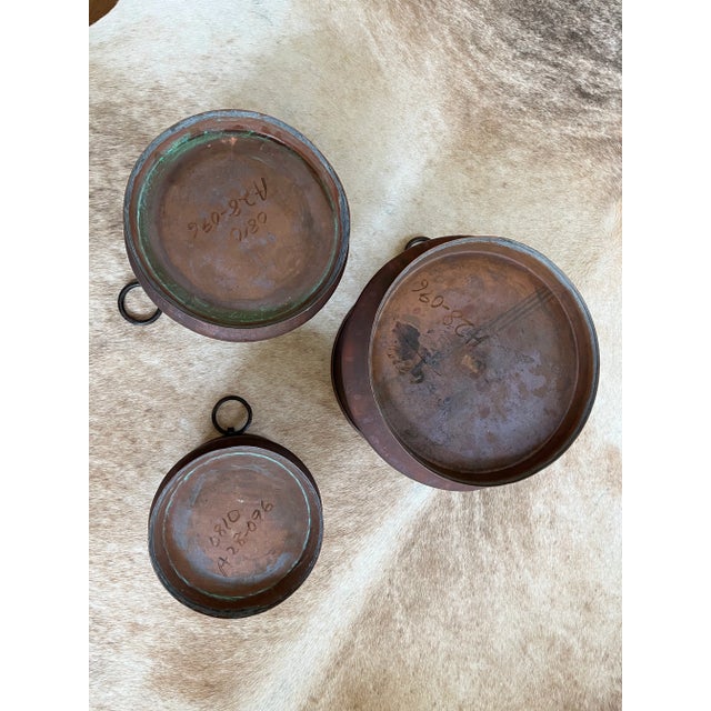 Rustic Vintage Copper Cauldrons - Set of 3 For Sale - Image 3 of 5