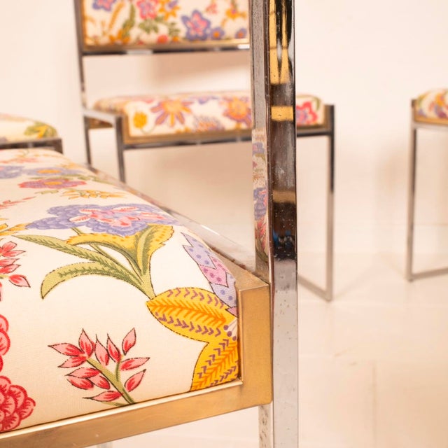 Metal SQ-AL Chairs in Brass and Steel, 1970s, Set of 8 For Sale - Image 7 of 18