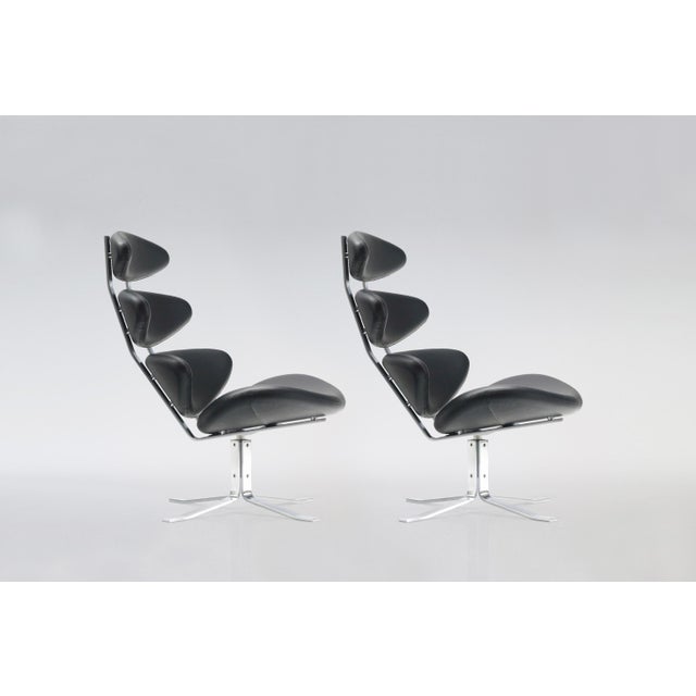 Iconic corona chairs by danish designer poul m. Volther, produced by erik jørgensen in the 1960s. A sculptural landmark of...
