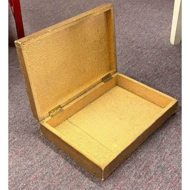 Mid Century Lidded Wood Box - Stylized Landscape Scene and a Little House For Sale In New York - Image 6 of 6