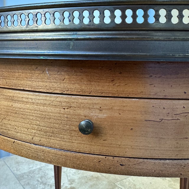 Antique Louis XVI Wooden Game Table with Brass and Marble Top, 1890s For Sale - Image 14 of 18