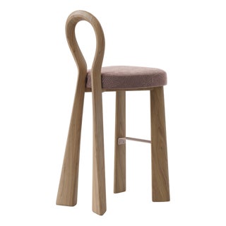 Mary III Bar Chair in Wood with Lacquered Legs by Ottiu For Sale