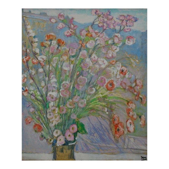 1970s Floral Oil Painting, Still Life Art by Maksimenko For Sale