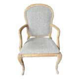 Late 20th Century Carved Faux Bois Accent Chair by Casa Stradivari For Sale