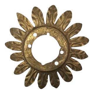 Antique French Floral Metal Ceiling Light Plate For Sale