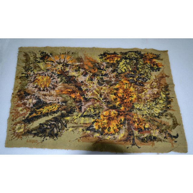 Textile Jean-Claude Duprez Handwoven French Wool & Cotton Tapestry Fall Leaves 1960 For Sale - Image 7 of 10