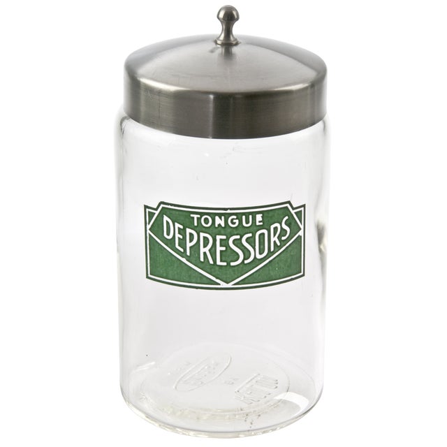 Kalon Profex Glass Tongue Depressor Storage Jar Chairish