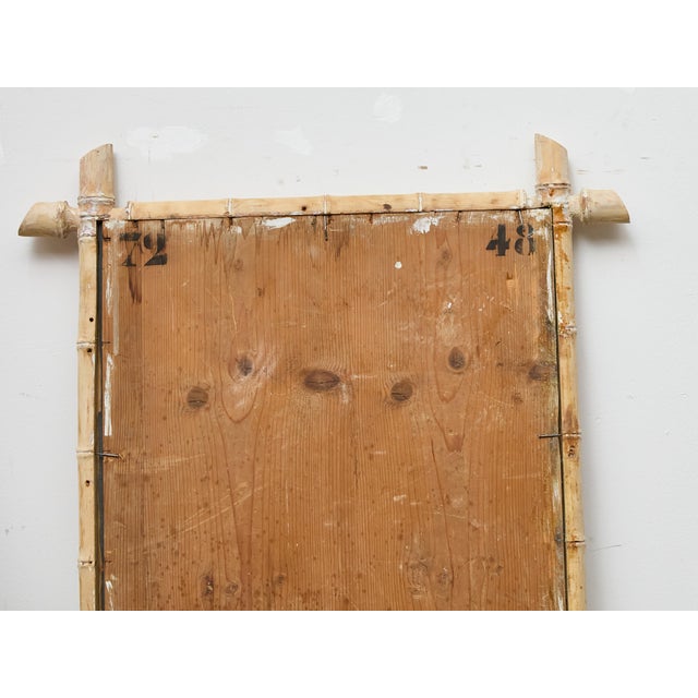 Mid-Century Modern Bleached Bamboo Midcentury Mirror with Natural Finish and Coastal Style For Sale - Image 3 of 12