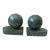 Vinage Green Marble Sphere Bookends For Sale