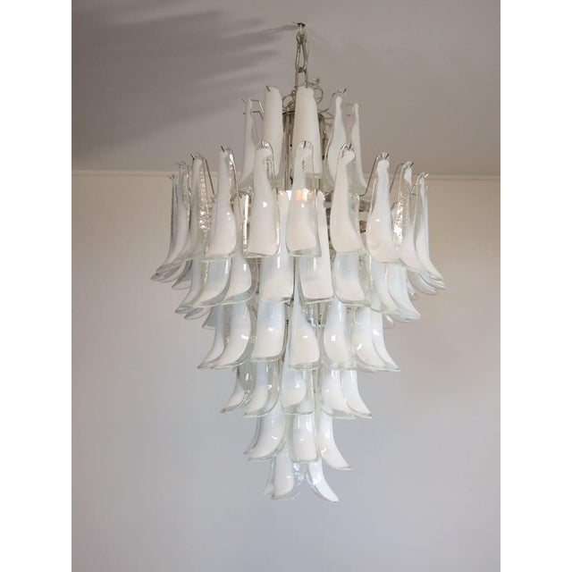 Contemporary Murano Glass and Brass Waterfall Chandelier from Justfurnituress SRL For Sale - Image 3 of 13