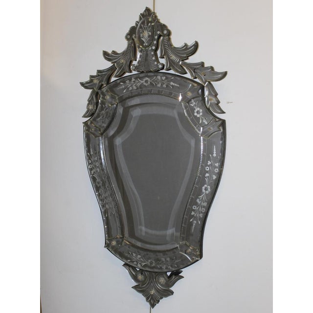 Glass Venice Mirror with Flower Decor, 1950s For Sale - Image 7 of 9