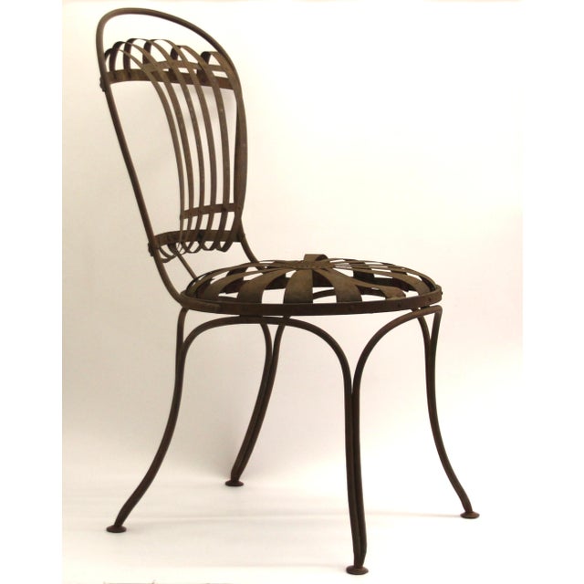 Brown Cast Steel Chairs by Francois Carre, Paris, France, 19th Century, Set of 2 For Sale - Image 8 of 18
